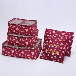 Set de cubos de embalaje de viaje estampado floral bolsas organizadoras