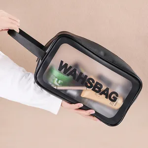Transparante cosmetische tas waterdichte toilettas organizer met handvat voor reizen dagelijks.