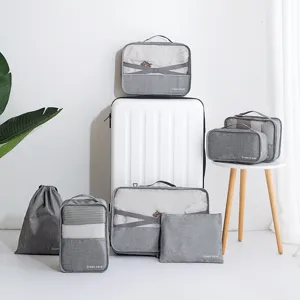 Travel packing cubes set waterproof luggage organizers portable 7-piece storage bags for travel