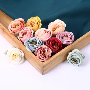 Detail view of colorful artificial rose flower heads, great for home decor and photography.