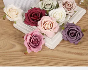 Künstliche Rosenköpfe für Hochzeit Deko und Fotografie Requisiten in verschiedenen Farben