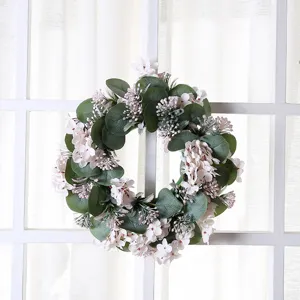Künstlicher Eukalyptus Kranz Seidenblume Grün Girlande Für Haustür Wand Fenster Heim Hochzeit Party Feiertag Dekoration