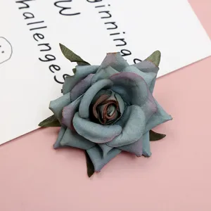Silk artificial rose flower head for wedding decoration DIY crafts and photography props