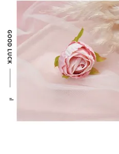 Artificial pink dahlia flower head for DIY home wedding decorative floral accessory detail