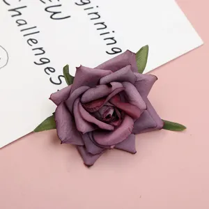 Artificial silk rose flower head for wedding decoration DIY craft photography props.