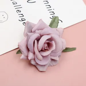 Artificial silk rose flower head for wedding decoration and DIY floral crafts 1pcs