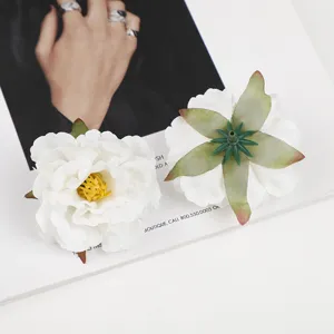 Künstliche weiße Blumenköpfe Simulations-Pfingstrose Kunstblumen für Hochzeit Heimdeko Gesteck