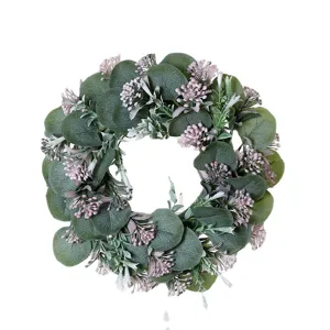 Künstlicher Eukalyptus Kranz Grüne Girlande für Haustür Wand Heimdekoration Weihnachtsdeko