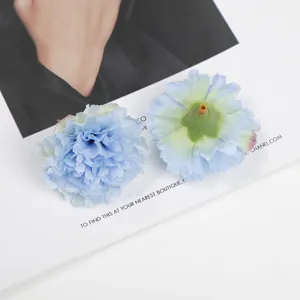 Künstliche blaue Nelken Blüte Köpfe Seide mehrschichtig DIY Blumen Zubehör für Kränze.