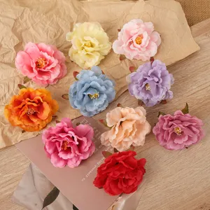 Artificial peony flower heads silk flowers for wedding party wall decor craft DIY use