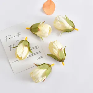 Artificial tulip flower heads white handmade accessories DIY wedding decor material craft supply