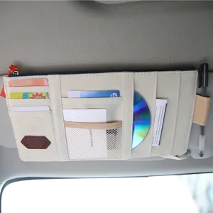 Organizador de Visera para Coche de Tela Oxford Bolsa de Almacenamiento Interior para Automóvil Con Ranuras Para CD Tarjetero Accesorios Multifuncionales