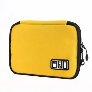 Sac de rangement pour accessoires electroniques pochette organisateur numerique jaune