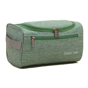 Trousse de toilette de voyage imperméable et portable pour homme avec poignée verte