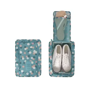 Borsa da viaggio portatile per scarpe con motivo floreale, organizer antipolvere per sneakers.