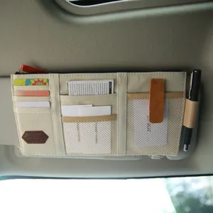 Organizador de Visera de Coche Bolsillo de Almacenamiento Interior para Tarjetas