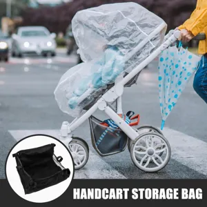 Universal stroller storage bag multi-functional mesh pocket bottom organizer for baby cart