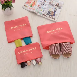 Set de bolsas de lavandería para viajes organizadores de equipaje impermeables rosas