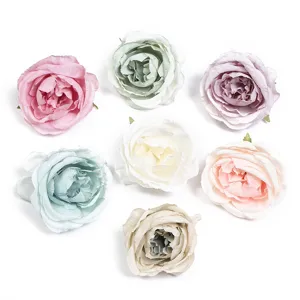 Artificial peony flower heads for wedding DIY crafts decoration colorful fake flowers 7pcs