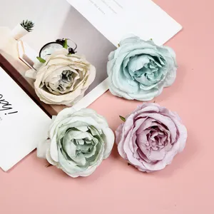 Vintage Artificial Peony Flower Heads Silk Fake Flowers For Wedding Party DIY Craft Home Decor Floral Arrangement