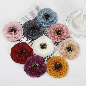 Artificial flat chrysanthemum silk flower home decor window display colorful fake flower detail