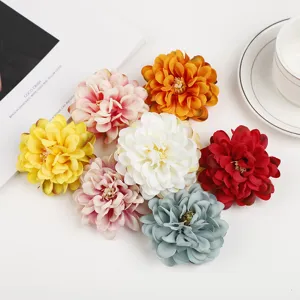 Künstliche Dahlien Seidenblumen mehrfarbig dekorative Köpfe für Hochzeit Party Blumenarrangements