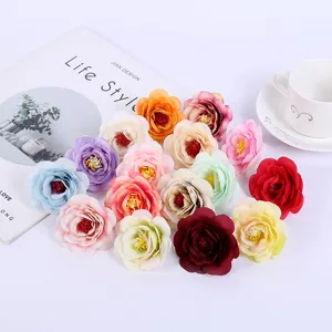 Artificial rose flower heads bulk wholesale for home bedroom decor wedding photography props