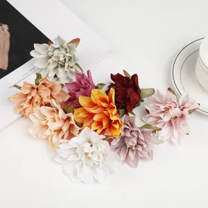Künstliche Dahlien Köpfe bunte Seide Blumenarrangement für Heimtextilien Fotografie Requisiten