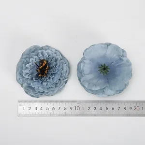 Blue artificial chrysanthemum flower heads for home decoration and craft DIY projects.