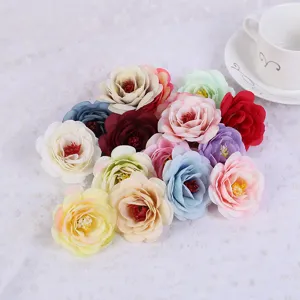 Artificial rose flower heads mixed colors bulk for home decor and wedding photography props