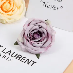 Kunstseide Rosenkopf violett künstliche Rosen für Hochzeitsdeko DIY Fotografie Requisiten