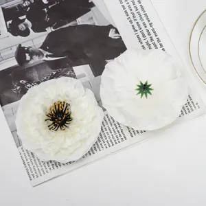 Artificial white chrysanthemum flower heads for home decor, wedding props and floral arrangements.