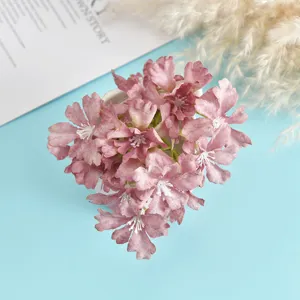 Artificial hydrangea flower head pink DIY fake flowers for wedding party photography props