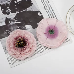 Artificial pink chrysanthemum silk flower detail shot for home interior decor and floral arrangement.