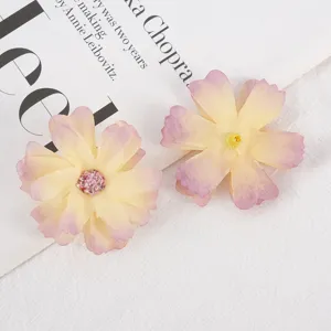 Artificial silk flower heads six-petal gradient DIY floral crafts wedding party decor props