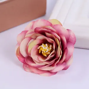 Artificial rose flower head fabric fake flowers for home wedding party decoration crafts.