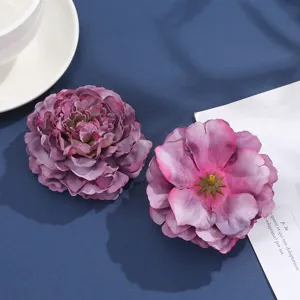 Artificial silk peony flower heads fabric flowers for DIY hair accessories crafts bouquet decor
