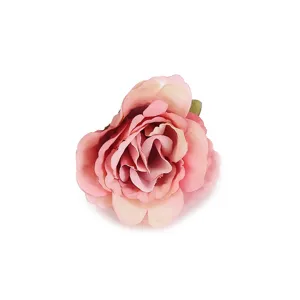 Kunstmatig roze rozenbloem hoofd voor huisdecoratie huwelijk feest foto rekwisieten