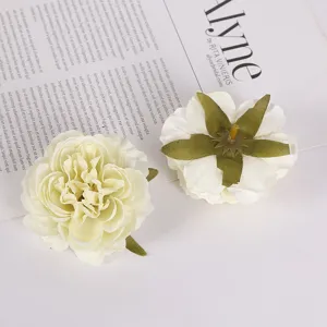 Künstliche Pfingstrose Blumenköpfe Falsche Rosen DIY Hochzeit Party Deko Weiß Neu