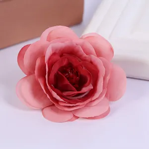 Artificial rose flower head for home bedroom decoration, wedding photography props and floral crafts.
