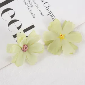 Artificial silk flower heads, light green multi-layer DIY floral photography props detail
