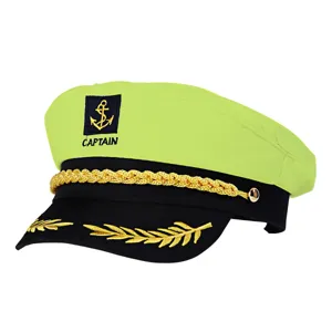 Chapeau de Marin en Polyester pour Adulte Unisexe Casquette de Capitaine Fête Nouveauté Performance Cosplay Chapeau Classique Brodé