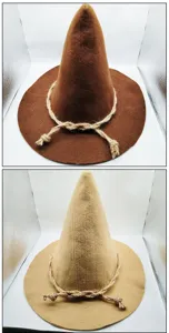 Sombrero de bruja fieltro Halloween sombrero de mago puntiagudo detalle cuerda fiesta