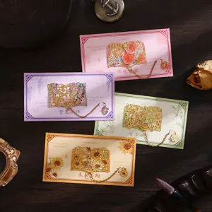 Vintage metal hollow bookmark floral design classical cultural creative student gift
