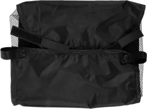 Universal black baby stroller storage bag under basket mesh organizer pocket durable fabric.