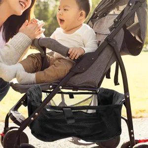 Universal Stroller Bottom Storage Bag Oxford Cloth Multifunctional Hanging Baby Mesh Pocket Organizer For Baby Stroller Travel