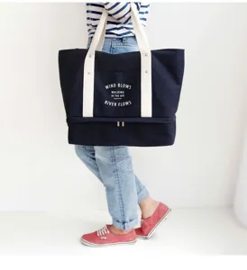 Grote capaciteit canvas tote bag multifunctionele reizen opbergtas voor dames schoudertas