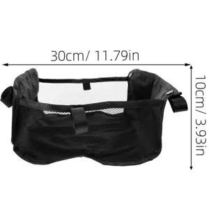 Universal stroller storage bag black mesh under basket baby pram organizer pocket 30x10cm