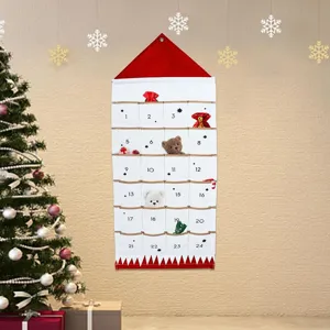 Borsa di Stoccaggio Sospesa in Tela Multitasche Organizzatore per Parete e Porta Calendario dell'Avvento di Natale Borsa per Varie