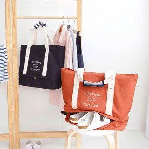Multifunctionele canvas reistas met apart schoenenvak voor fitness, reizen en dagelijks gebruik.